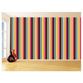 Papel De Parede 3D Listras Coloridas Verticais 3,5M Lst10