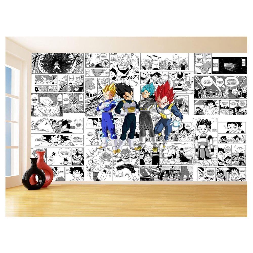 Papel De Parede Dragon Ball Goku Vegeta Anime 3,5M Dbz227