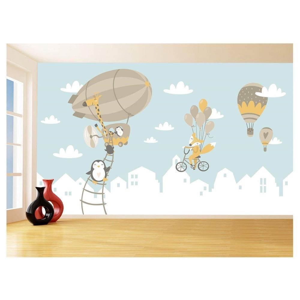Papel De Parede 3D Infantil Bebê Balão Balões 3,5M Azs325