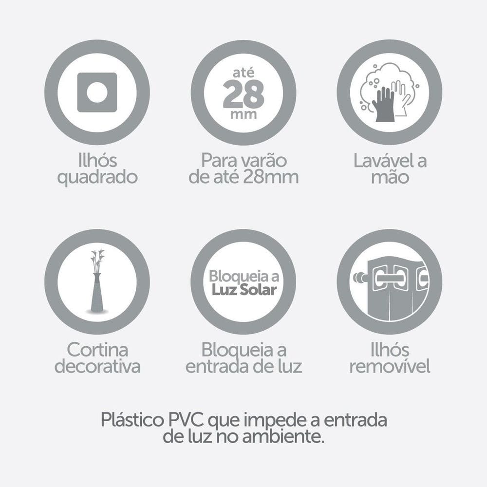 Cortina Blackout PVC 2,80m x 2,30m - Proteção Solar