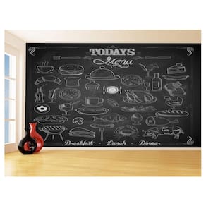 Papel De Parede 3D Estilo Lousa Cozinha Menu Dia 3,5M Lcb26