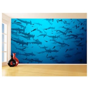 Papel De Parede 3D Animais Tubarão Fundo Mar 3,5M Anm552