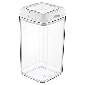 Pote de acrílico hermético quadrado tampa 1,5 litros branco