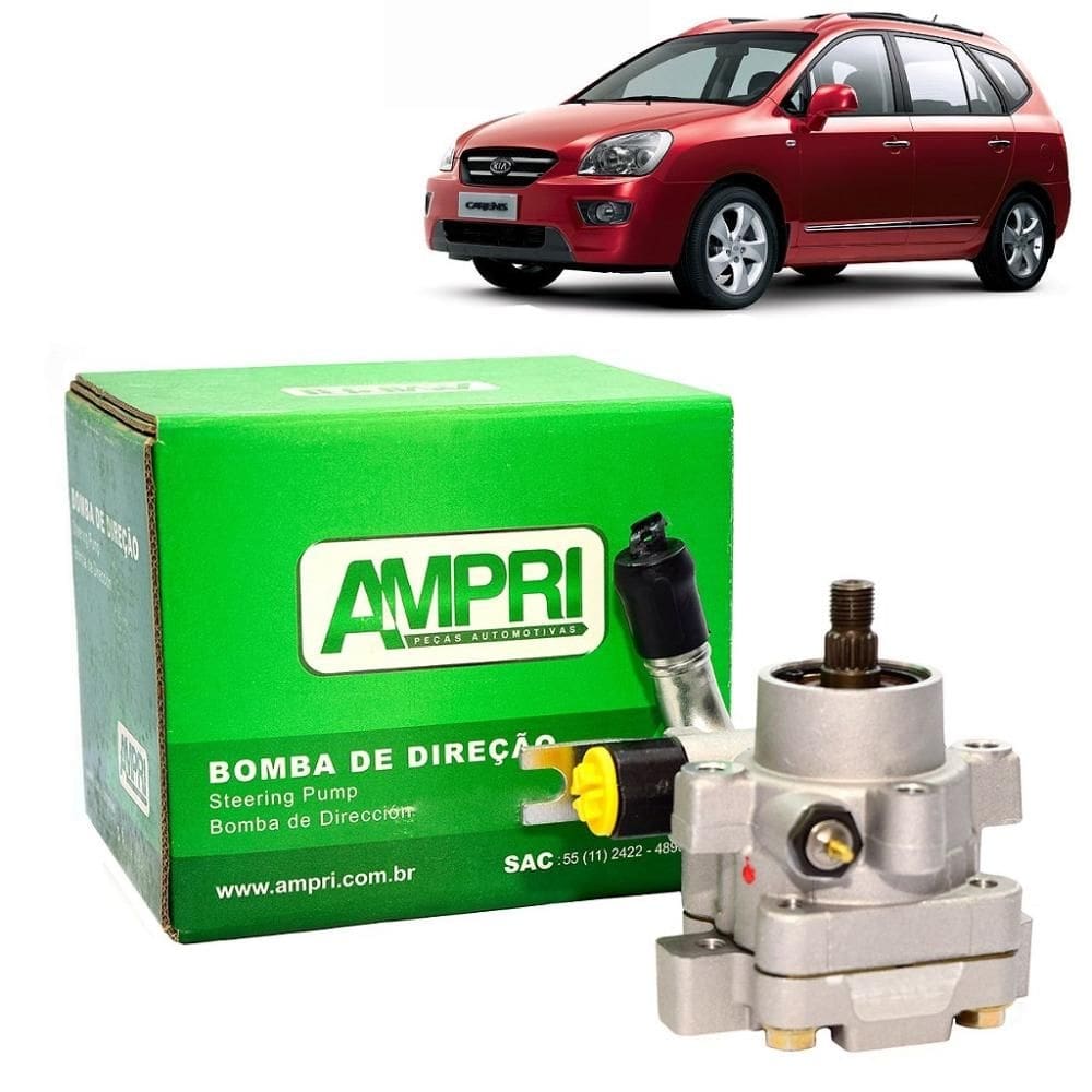 Bomba Direcao Hd Nova Kia Carens 2.0 16V 2007 A 2013 Todas - Com Sensor Em Baixo - Sem Polia Eixo Estriado-Cano P Frente