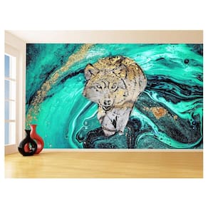 Papel De Parede Animais Pop Art Lobo Colorido 3,5M Pxa583