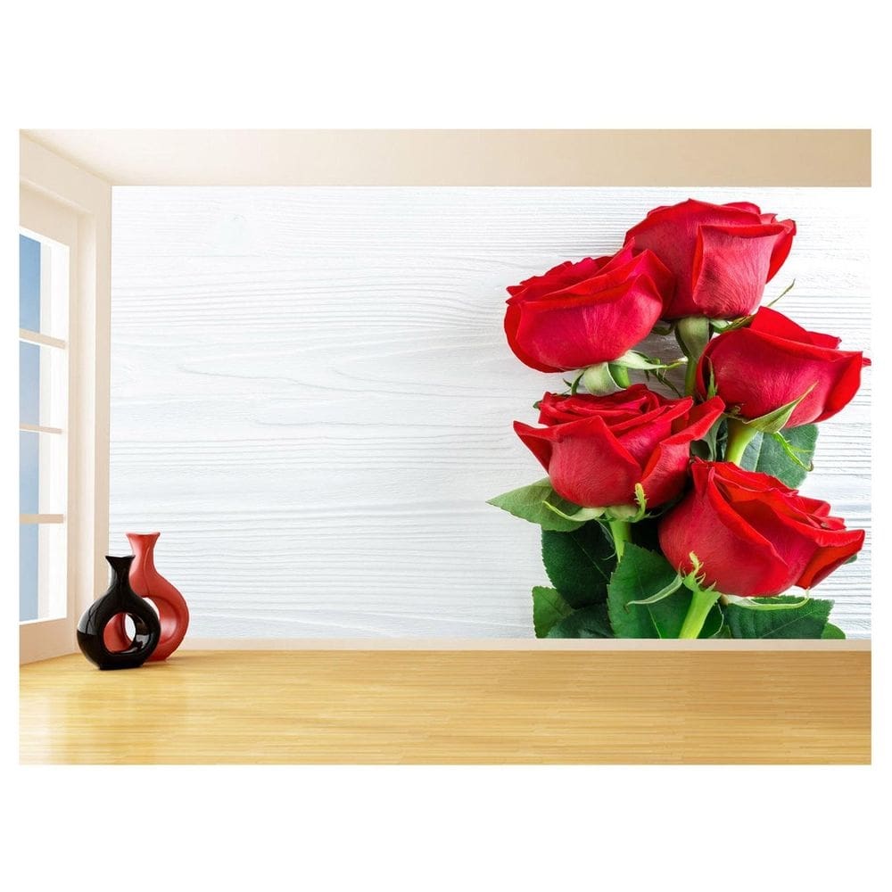 Papel De Parede Flores Rosas Vermelhas Pétala 3,5M Nfl256