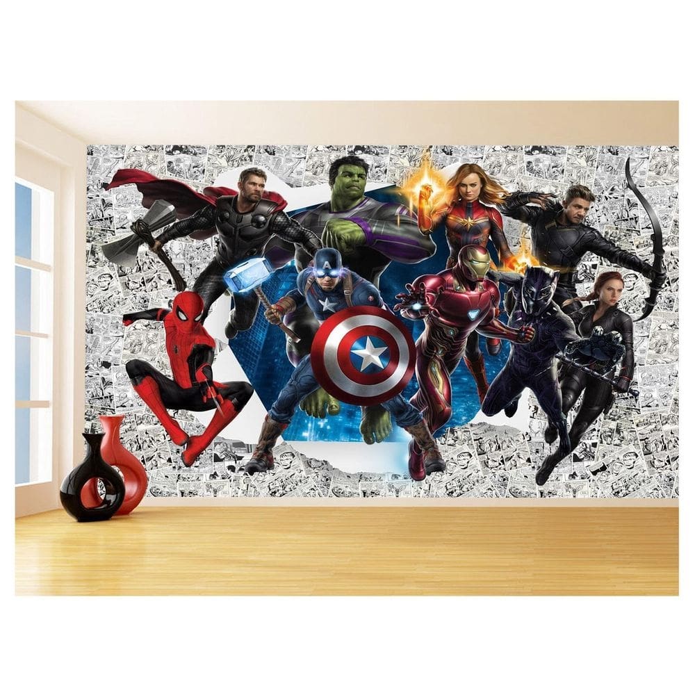 Papel De Parede 3D Heróis Página Quadrinhos Hq 3,5M Nhma212
