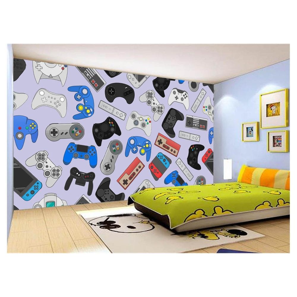 Papel De Parede 3D Infantil Controle Game Jogo 3,5M Azs230