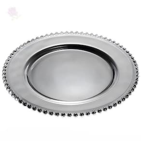 Sousplat cristal perola de mesa redondo apoio 30cm