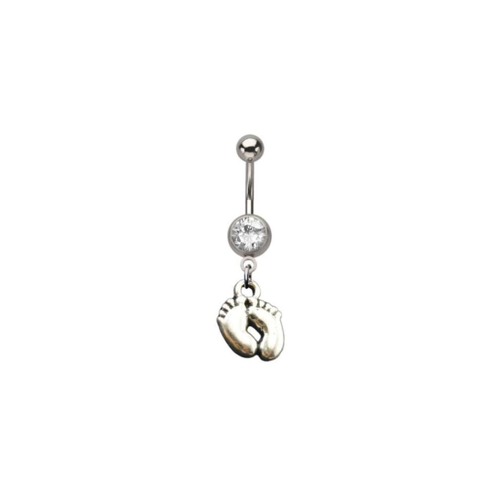Piercing umbigo flexível gestante azul/rosa prateado
