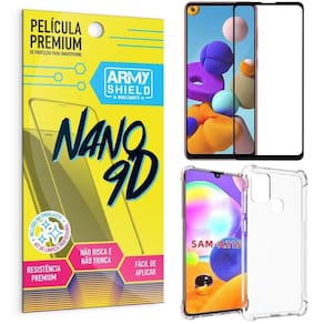 Película premium nano 9d para galaxy a21s+capa anti shock