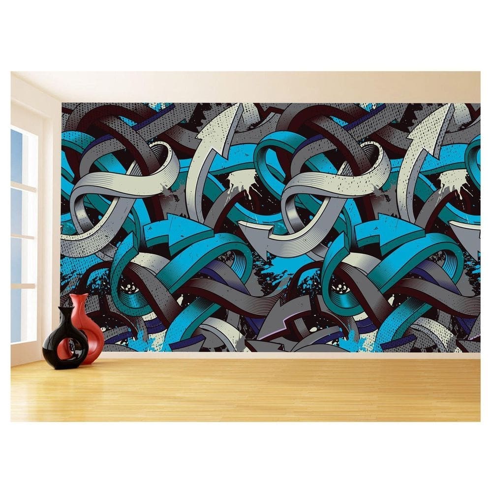 Papel De Parede Arte Graffiti Mural Setas Cor 3,5M Tra141