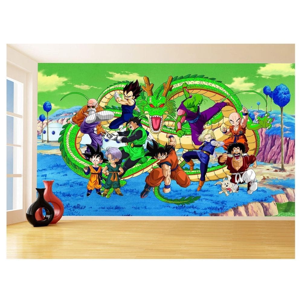 Papel De Parede Dragon Ball Goku Vegeta Anime 3,5M Dbz365