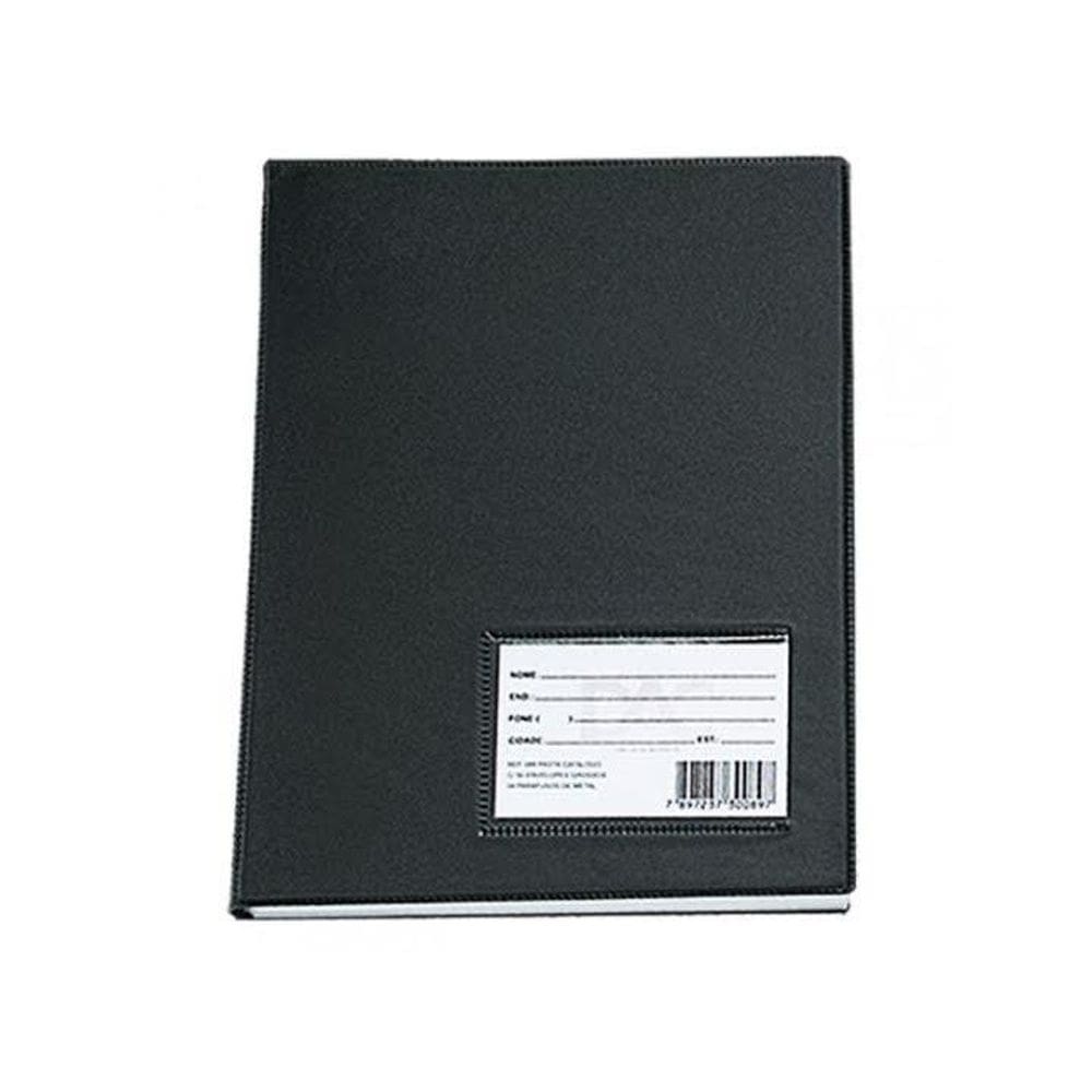 Pasta Catalogo A3 Com 30 Plasticos Preta - 155Pr