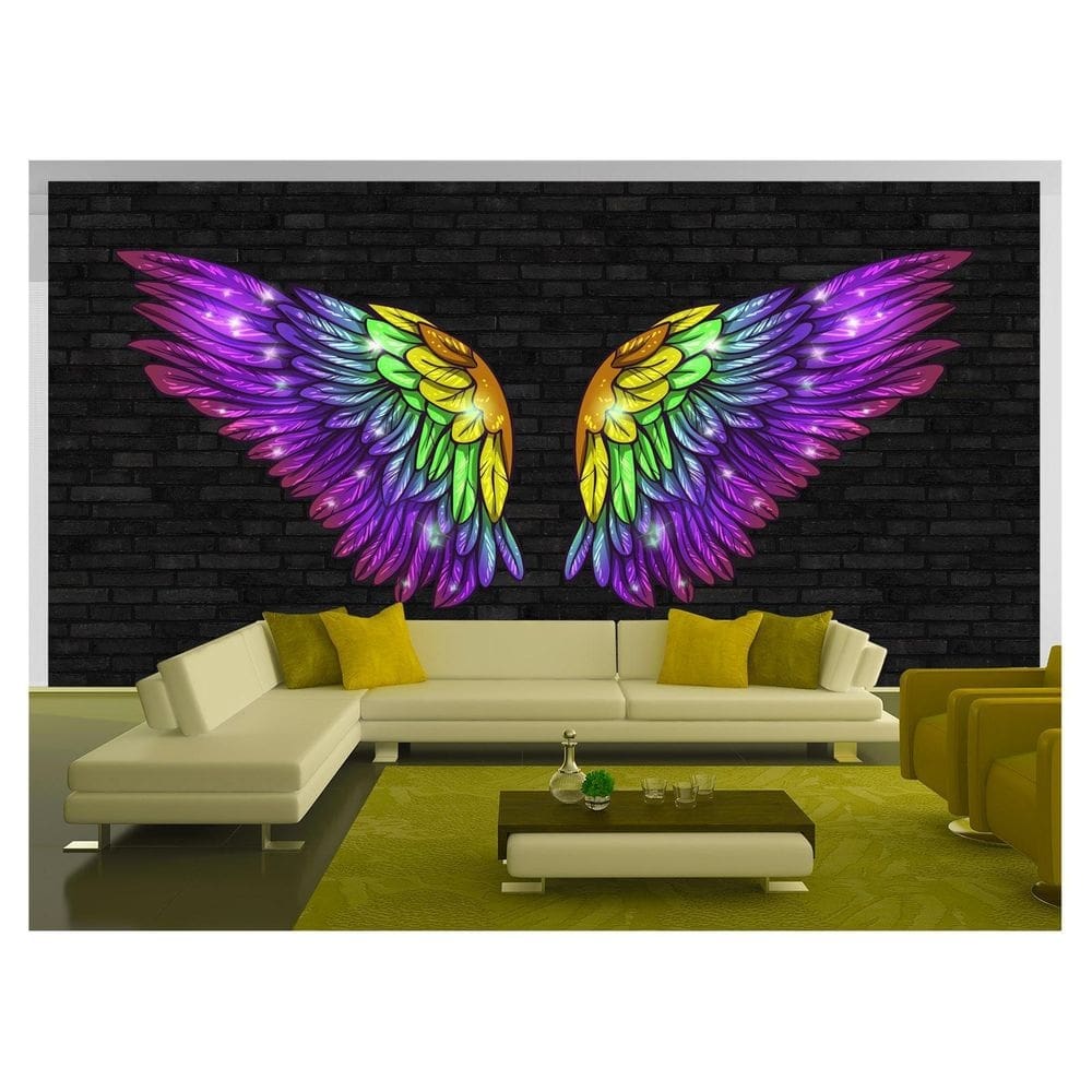 Papel De Parede 3D Arte Asas Selfie Insta Cores 3,5M Tra429