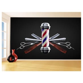 Papel De Parede 3D Barbearia Barber Shop Logo 3,5M Brb36