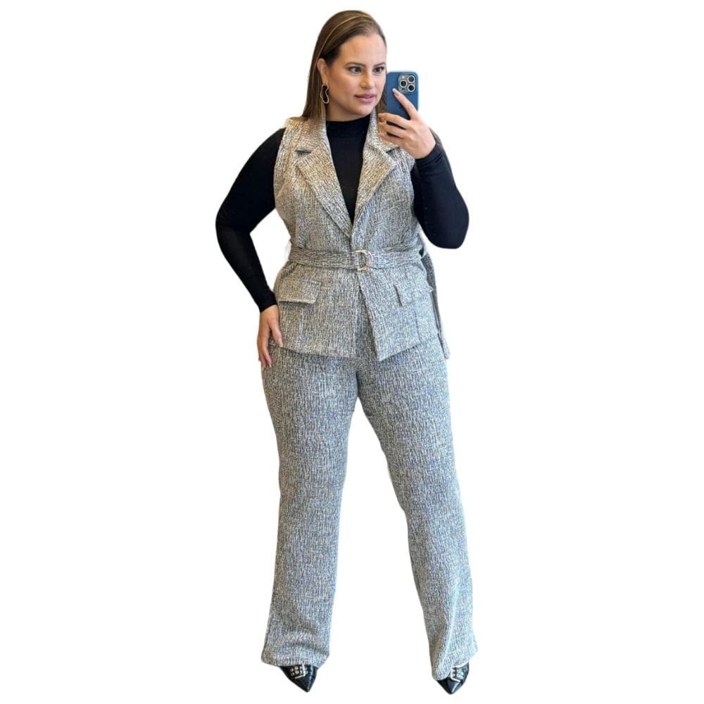 Conjunto Feminino Plus Size Tweed