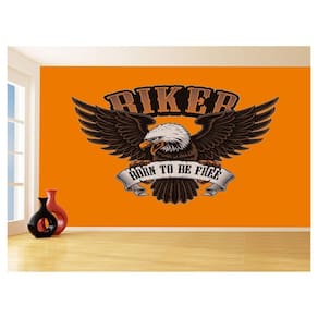 Papel De Parede 3D Moto Águia Logo Biker Born 3,5M Cxr101