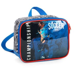 Lancheira Térmica Futebol Azul Escolar - Luxcel 18x23x8cm