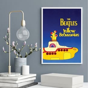 Quadro Yellow Submarine - Beatles 45X34Cm - Com Vidro