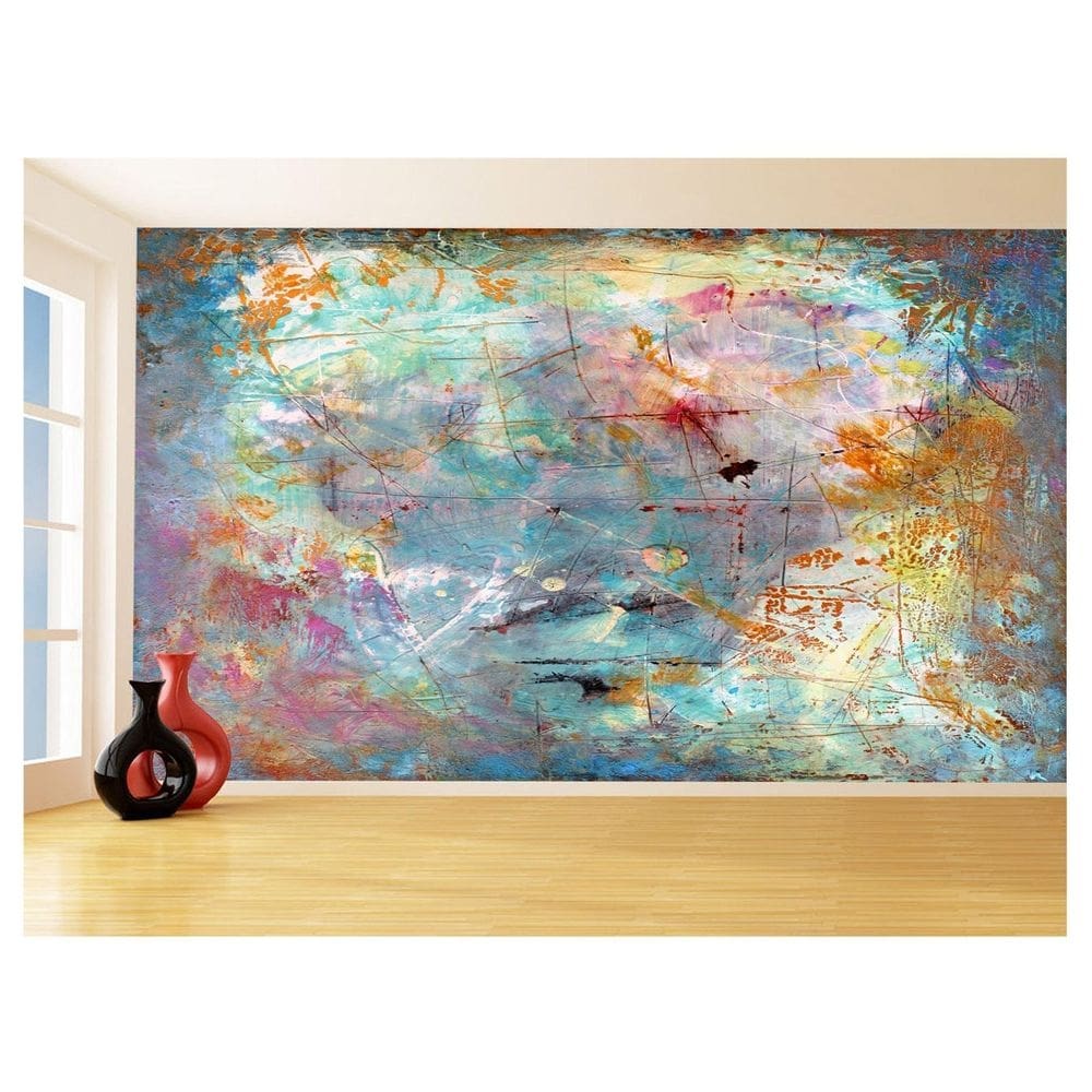 Papel De Parede 3D Arte Ferrugem Pintura Cores 3,5M Tra52
