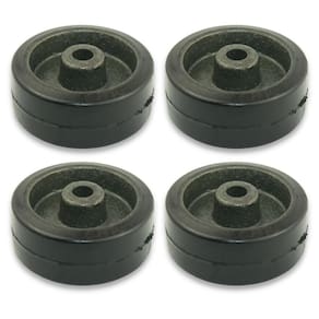 Roda 312 Ferro com Borracha 150kg 4 un - Preto