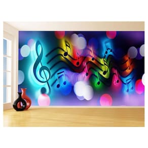 Papel De Parede 3D Musica Notas Musicais Arte 3,5M Mus117