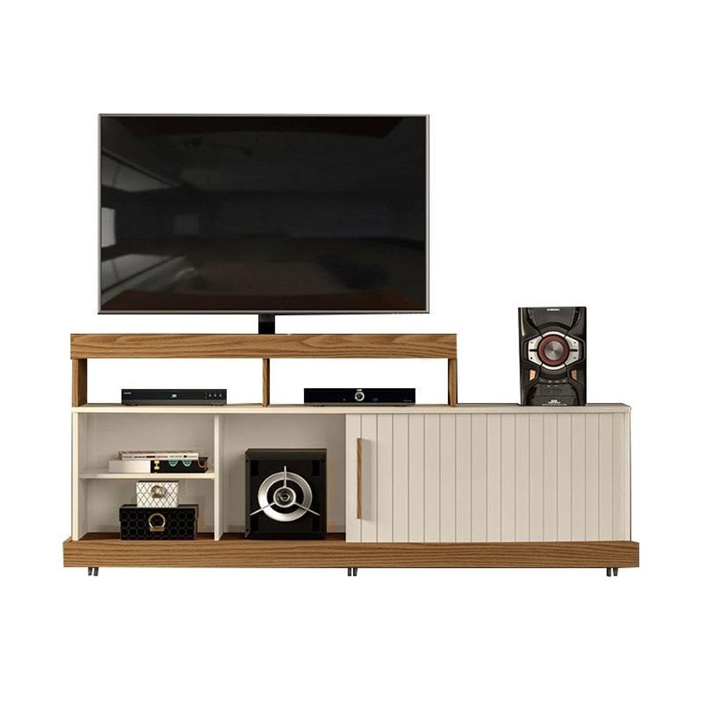 Rack para Sala Movi Carvalho Nobre Off White – DJ Móveis