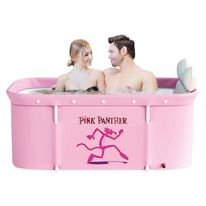 Banheira Dobrável Retangular com Acessorios Vg+ Pantera Cor de Rosa