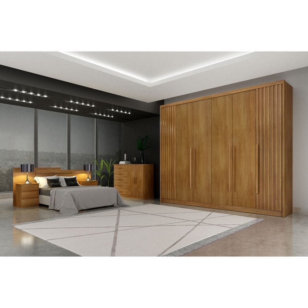 Guarda Roupa Casal 6 Portas 6 Gavetas - Orfeus Ripado-Cumaru - Móveis Novo Horizonte