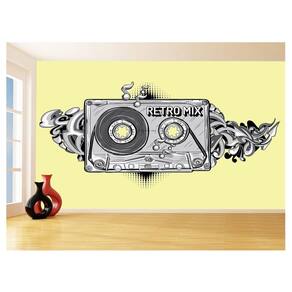 Papel De Parede 3D Musica Fita Retrô Mix Tape 3,5M Mus38