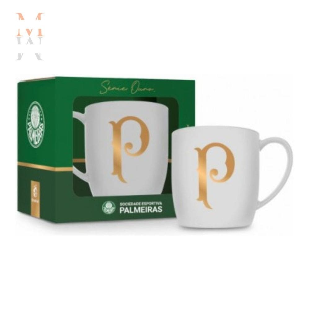 Caneca porcelana 360ml time serie ouro oficial