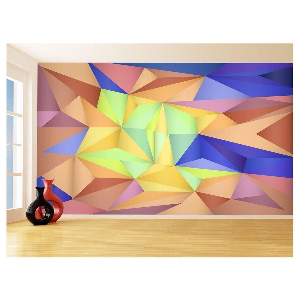 Papel De Parede 3D Geométrico Formas Linhas Cor 3,5M Gmt132
