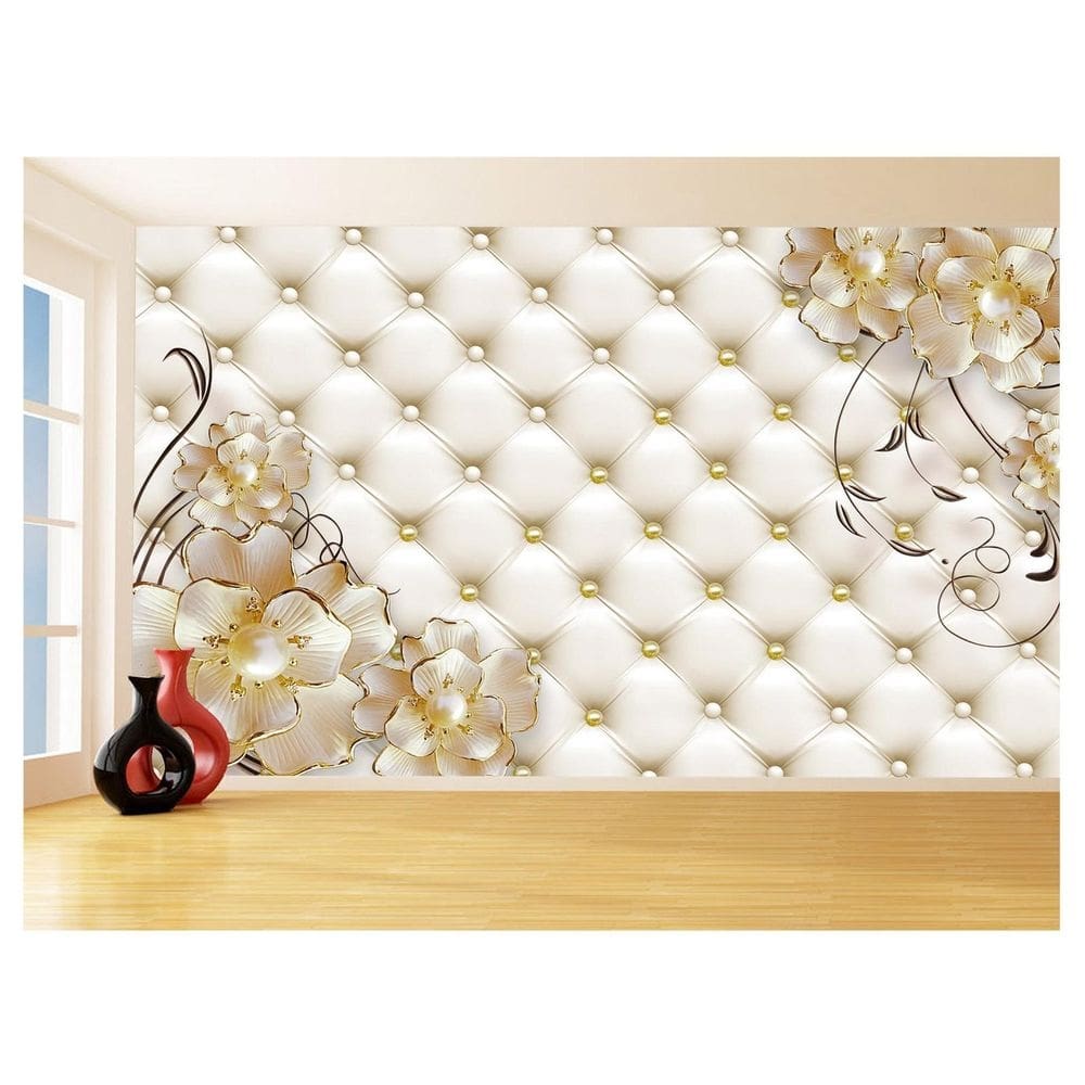 Papel De Parede 3D Floral Textura Sala Flores 3,5M Xfl295