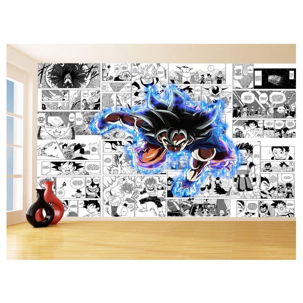 Papel De Parede Dragon Ball Goku Super Sayajin 3,5M Dbz684