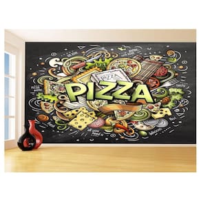 Papel De Parede 3D Alimentos Pizza Receita Sabor 3,5M Al453