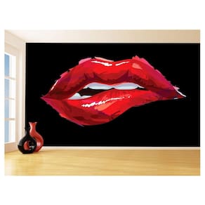 Papel De Parede 3D Arte Boca Beijo Lábios Sexy 3,5M Tra169