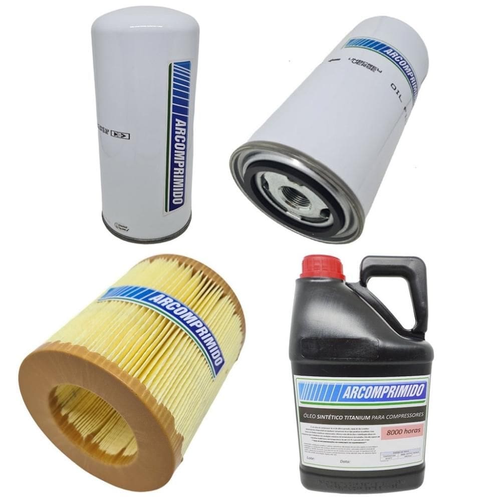 Filtros e Óleo Sintético Similares Atlas Copco G22 Série BQR