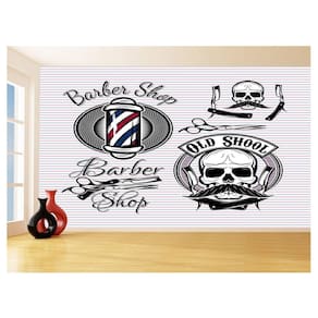 Papel De Parede 3D Barbearia Barber Shop Logo 3,5M Brb14
