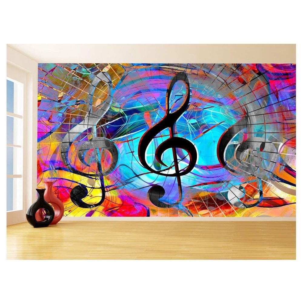 Papel De Parede Musica Notas Musicais Cor Arte 3,5M Mus93