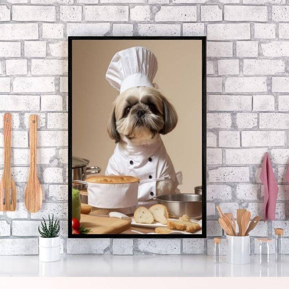 Quadro Para Cozinha Cão Shih Tzu 24X18Cm