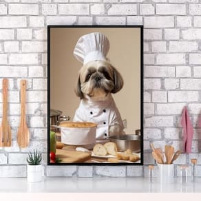 Quadro Para Cozinha Cão Shih Tzu 33X24Cm