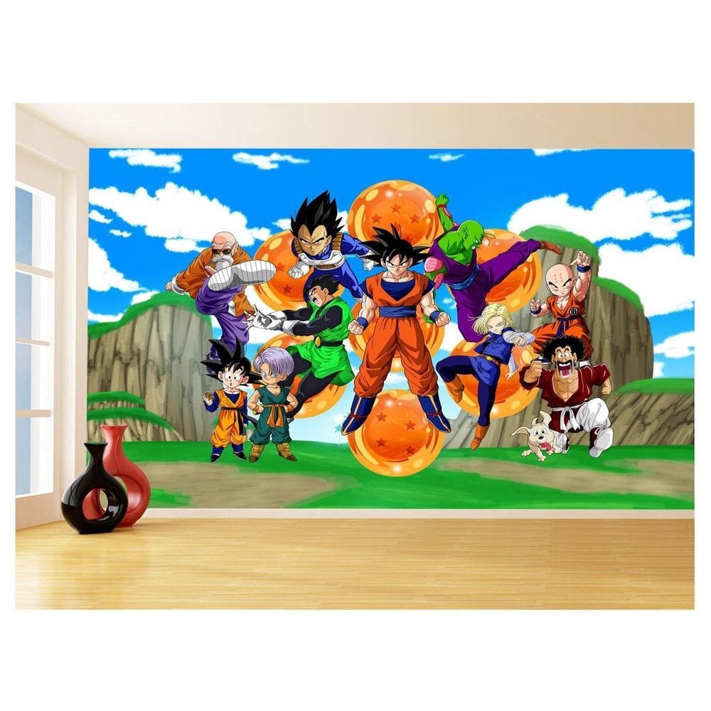 Papel De Parede Dragon Ball Goku Vegeta Anime 3,5M Dbz444