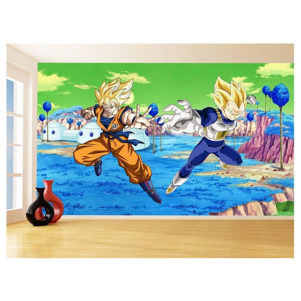 Papel De Parede Dragon Ball Goku Vegeta Anime 3,5M Dbz407