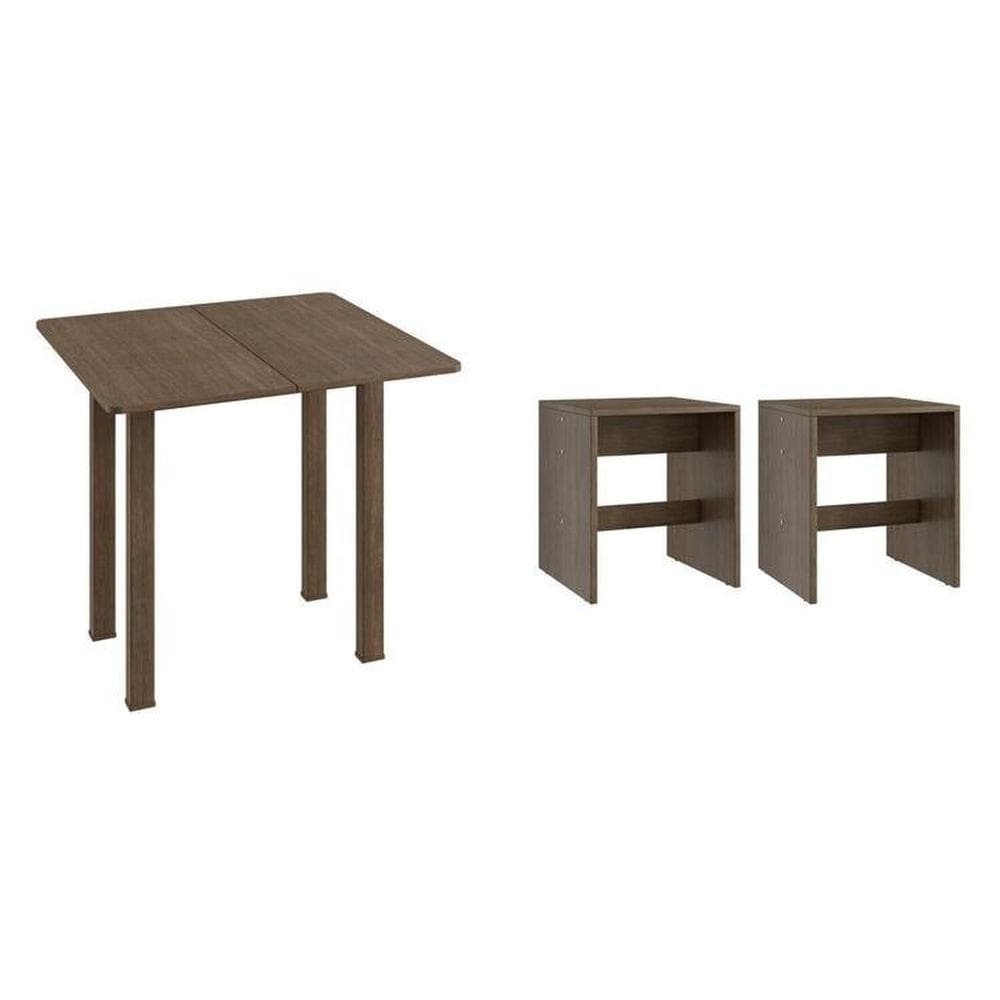 Conjunto Sala de Jantar Mesa com 4 Banquetas Ameixa Negra