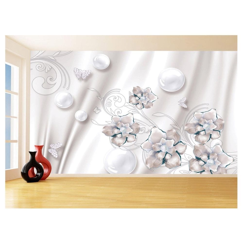 Papel De Parede 3D Floral Textura Sala Flores 3,5M Xfl307