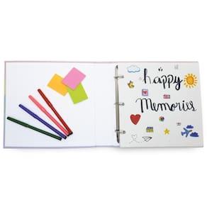 Album Scrapbook Quadrado Fichário 20 Folhas Papel Branco 609