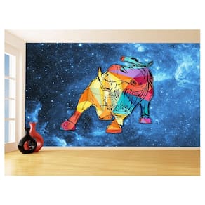 Papel De Parede 3D Animais Pop Art Touro Bull 3,5M Pxa199