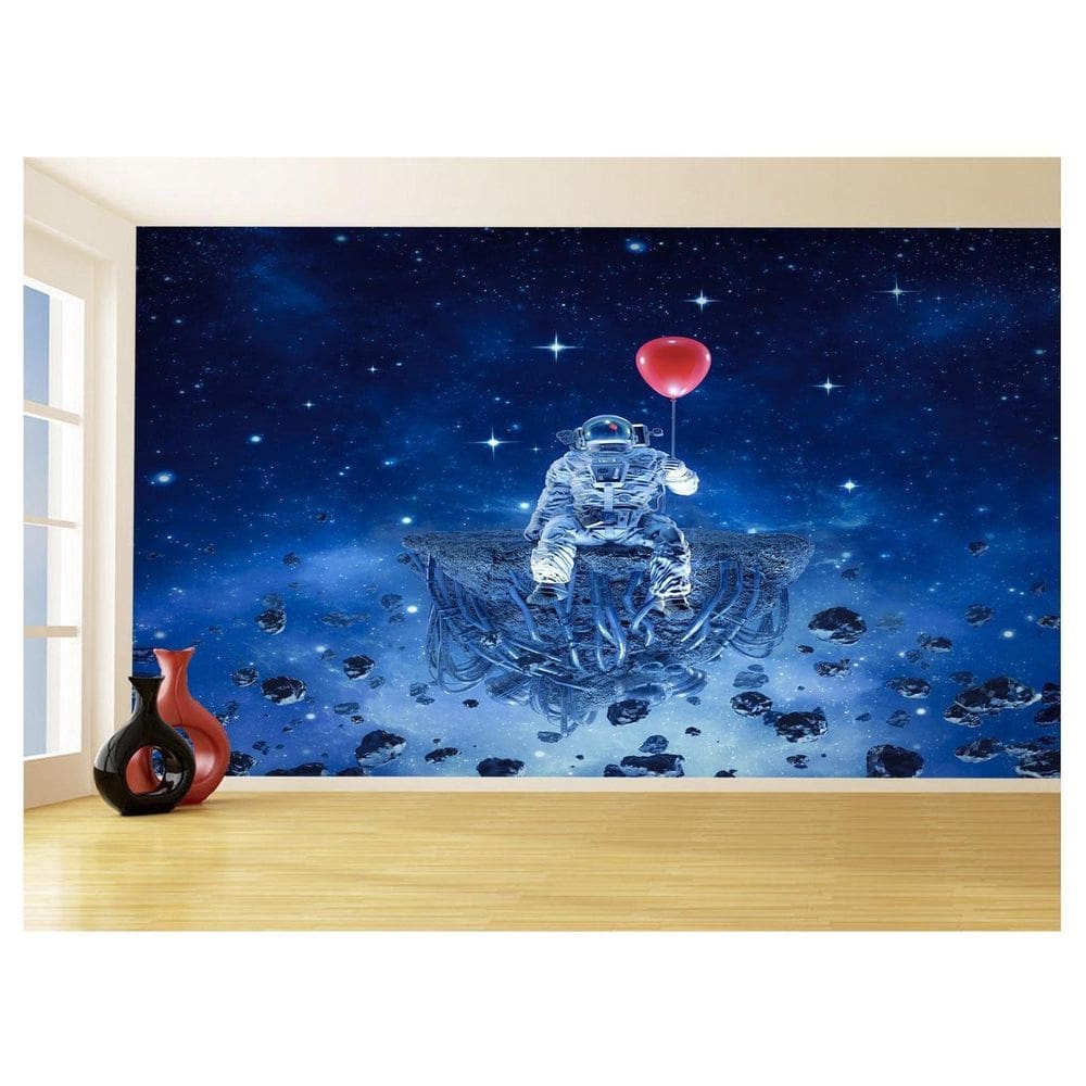 Papel De Parede 3D Espaço Estrelas Astronauta 3,5M Nsp94