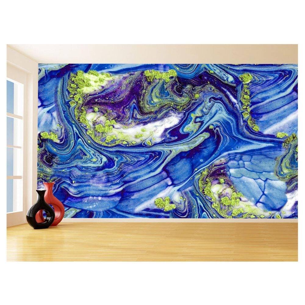 Papel De Parede 3D Estilo Marmore Tintas Cores 3,5M Mbr137